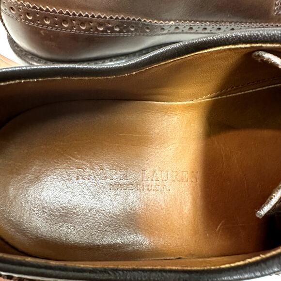 VERY GOOD Ralph Lauren x Allen Edmonds Sanderson Burnished Wingtip Made USA 10.5 - Picture 9 of 14